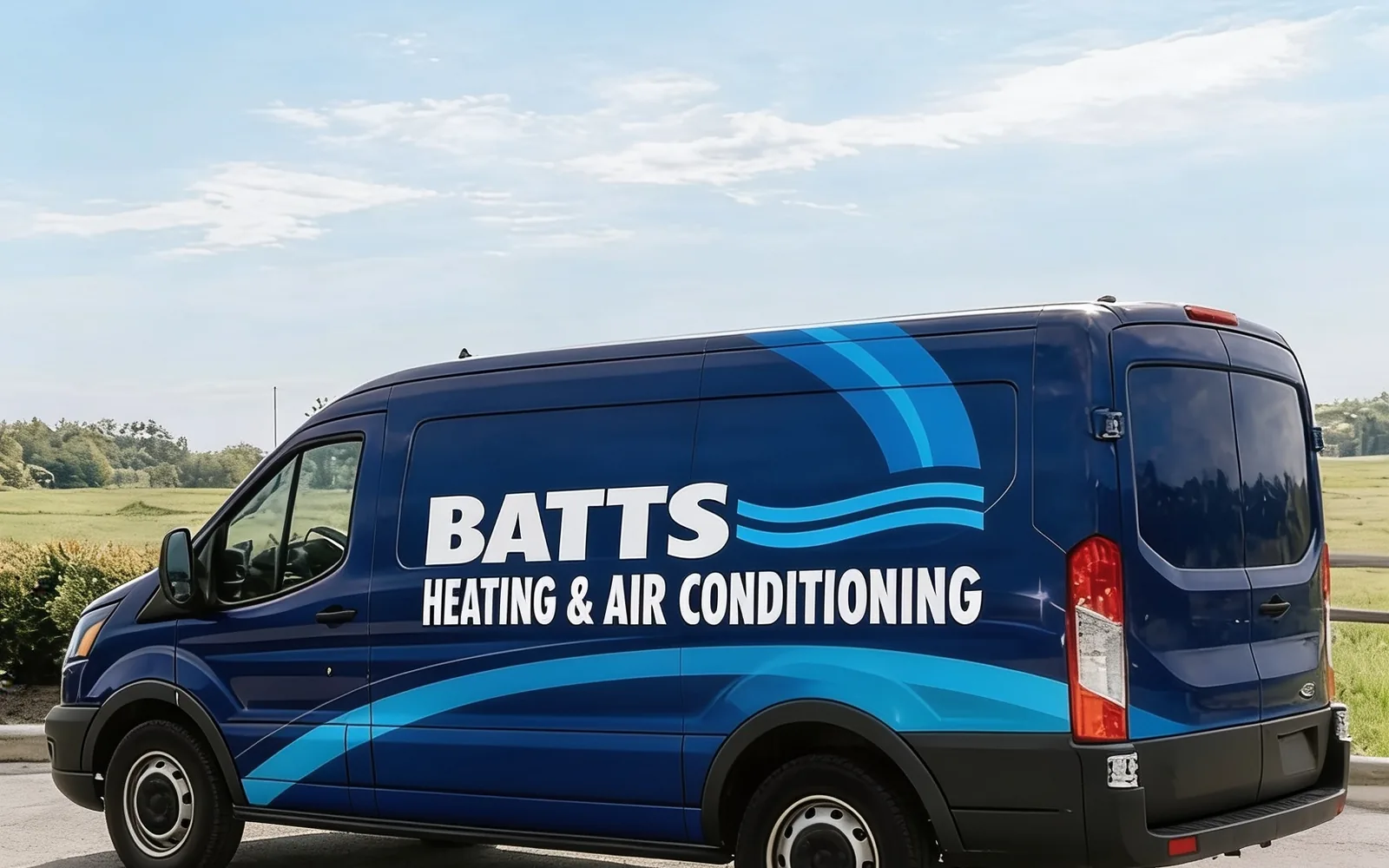 Batts Plumbing & Air service van in Wilmington, NC